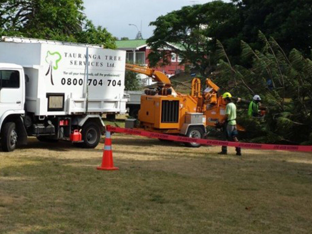 TTS arborist truck and chipper